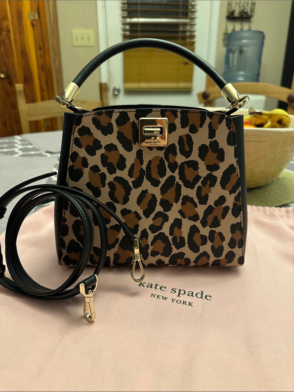 Kate Spade Phoebe Small Spotted Leopard Top Handle Satchel. 